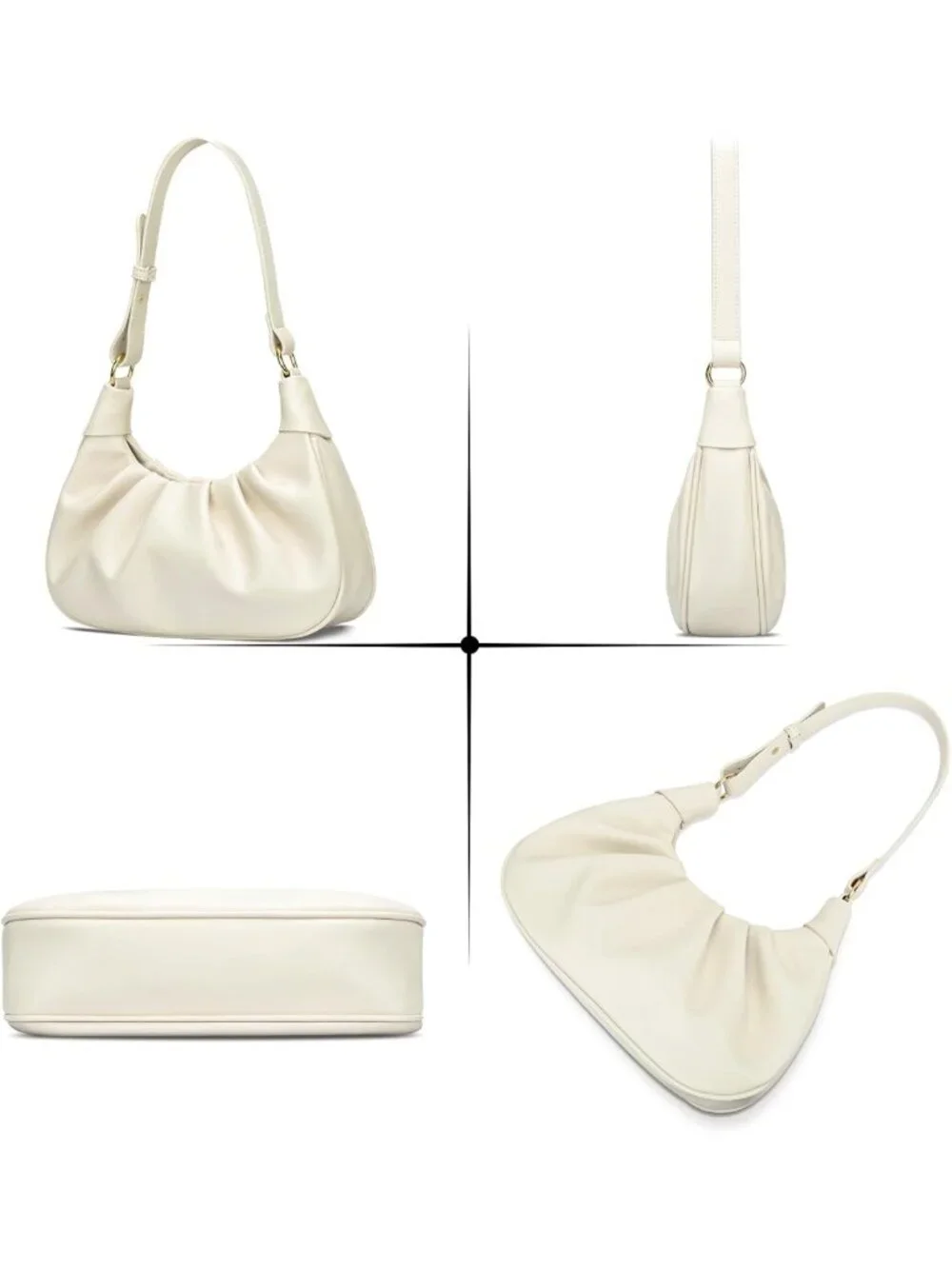 Chic Mini Hobo Shoulder Bag - Ruched Underarm Purse for Women, Stylish Crescent